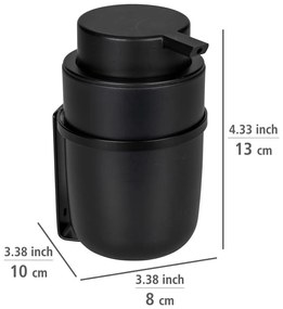 Dozator de săpun din plastic autoadeziv negru 0,25 l Carpino - Wenko