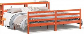 vidaXL Cadru de pat fără saltea, maro ceruit 180x200 cm lemn masiv pin