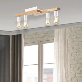 Lustră aplicată MATTE 4xE27/15W/230V alb/stejar