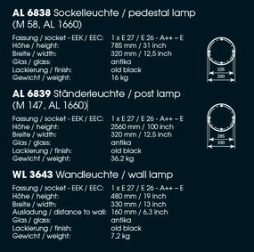 Aplica 1/2, iluminat exterior din fier forjat, WL 3643