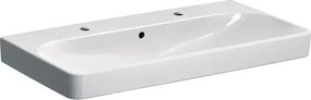 Lavoar pe mobilier Geberit Smyle Square 90 cm cu orificiu baterie stanga si dreapta