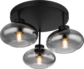 Globo 15572-3D - Plafonieră aplicată SHAUN 3xE27ILLU/40W/230V neagră