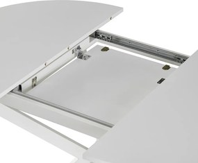 Masă extensibilă de dining, albă, 100x100-140x75 cm, ABERO TIP 1