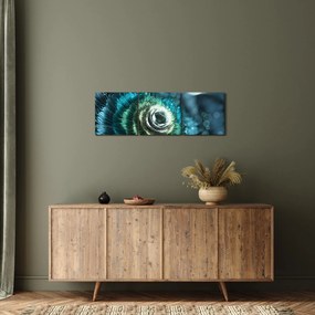Tablou - Floare detailu (cu ceas) (90x30 cm)