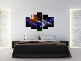 Tablou - Fotbaliști în săritură (150x105 cm)