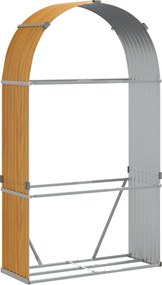 vidaXL Suport de bușteni, aspect de lemn, 120x45x210 cm, oțel galvanizat