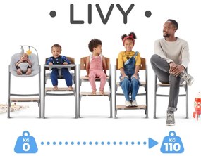 Scaun de masă pentru copii 3 în 1 KINDERKRAFT SELECT LIVY Premium stejar + șezlong CALMEE