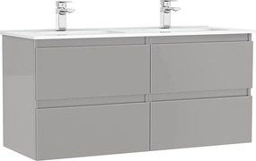 Set dulap baza suspendat Gala Daily gri 4 sertare cu lavoar 120 cm