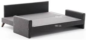 Canapea extensibilă Bellina (antracit). 1063007