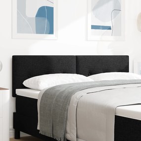 vidaXL Tăblie cu LED cu lumini cu bandă LED Negru 144 cm țesătură