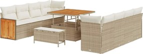 vidaXL Set de canapele pentru grădină 12 pcs Bej și crem poliratan