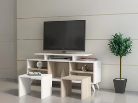 Set mobilier living Kutanetta (alb + Lemn deschis). 1107121