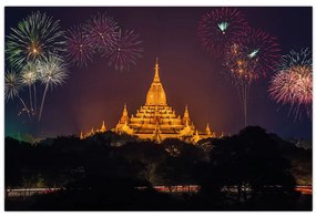 Tablou cu artificii în Asia (90x60 cm)
