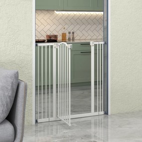 PawHut Poartă Extensibilă pentru Câini fără Șuruburi, Poartă de Siguranță Reglabilă, 94-100x94 cm, Alb | Aosom Romania