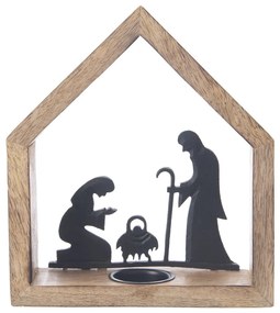 Sfeșnic din lemn cu model de Crăciun – Dakls