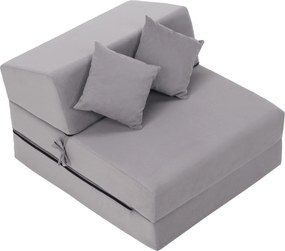 Saltea pliabilă/fotoliu extensibil, 2 in 1, gri deschis, PELOS