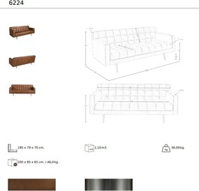Canapea design LUX 2 locuri Dark Brown Leather
