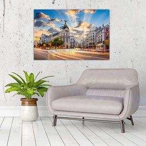 Tablou - Calle Gran Vía, Madrid, Spania (90x60 cm)