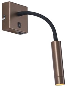 Lampă de perete modernă bronz cu USB-C - Gosna