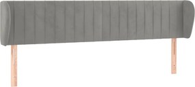 vidaXL Tăblie de pat cu aripioare gri deschis 163x23x78/88 cm catifea