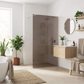 Paravan de dus fumuriu Rea Flexi Brown 90 cm crom