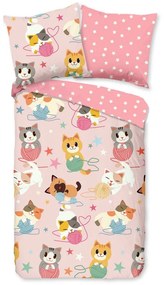 Lenjerie de pat pentru copii din bumbac 140x200 cm Cats – Bonami Selection