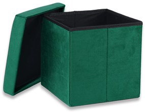 Taburet pliabil verde CUBEXO VELVET M