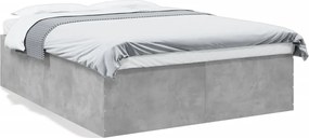 vidaXL Cadru de pat, gri beton, 160x200 cm, lemn prelucrat