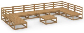 3076157 vidaXL Set mobilier de grădină, 11 piese, lemn masiv de pin