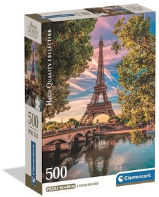 Orașe Along the Seine Puzzle Compact Paris 500 de piese Clementoni