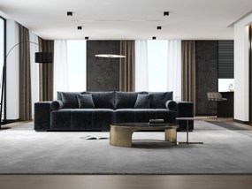 Canapea extensibilă dumonde cu ladă de depozitare si sezut confortabil din spuma high-density, Marbela Euphoria Grafit XXL 295x100 cm