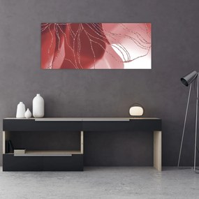 Tablou - Floare abstractă roșie N⁰1 (120x50 cm)