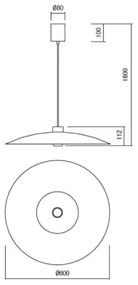 Redo 01-3020-LED LARS lustră suspendată pe cablu, LED/14W/230V + LED/10W, Ø60 cm, CRI90, portocalie