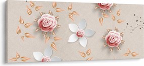 Tablou - Flori de trandafiri (120x50 cm)