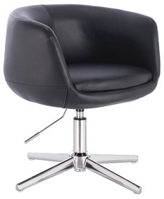 HC333CROSS Scaun Neagră cu Bază Cromata