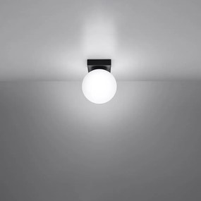 Plafonieră neagră cu abajur din sticlă ø 12 cm Umerta – Nice Lamps