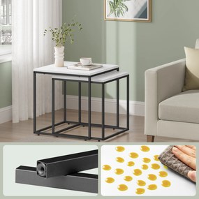 Set 2 piese mese de cafea QUADRO, albe