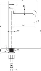 Silia Baterie pentru chiuvetă, înalt Finisaj: Crom BQS_020K