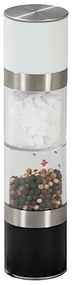 Rasnita pentru sare si piper Kesper 13696, 22 cm, Otel inoxidabil, Mecanism ceramic, Alb/Negru