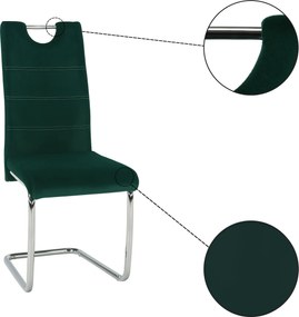 Scaun de luat masa, ţesătură de catifea smarald / cusături deschise, ABIRA NEW