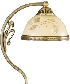 Veioza / Lampa de masa din alama cu sticla decorata design italian 6208