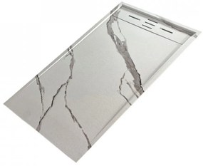 Cadita de Baie din Compozit, 100×80 cm, Carrara White LS