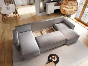 OFERTA Set canapea in forma de U, SMART COSARO, bej deschis, 295x140 cm, calitatea a II-a