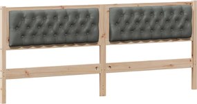 vidaXL Tăblie cap Altele maro și gri închis 200 cm Lemn masiv de pin