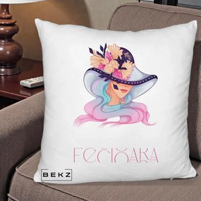 Perna Personalizata Zodie Fecioara, 40x40 cm, Alb Pufos, Husa Detasabila, Perna Inclusa, BEKZ®