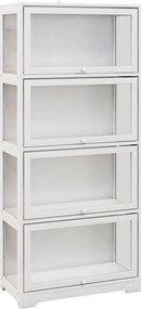 HOMCOM Vitrină Colecționari cu 4 Niveluri, Uși cu Balamale, Sistem Anti-Răsturnare, pentru Birou, Dormitor, 59 x 30 x 139 cm, Alb | Aosom Romania