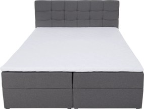 Pat boxspring, 160x200, ţesătură gri, KAMILIA