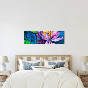Tablou - Nufăr pe apă (cu ceas) (90x30 cm)