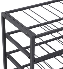 HOMCOM Etajeră pentru sticle de vin, capacitate 54 sticle, metal negru, ideală pentru crame | Aosom Romania