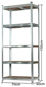 Raft rezistent 150x70x30 cm 150 kg cromat